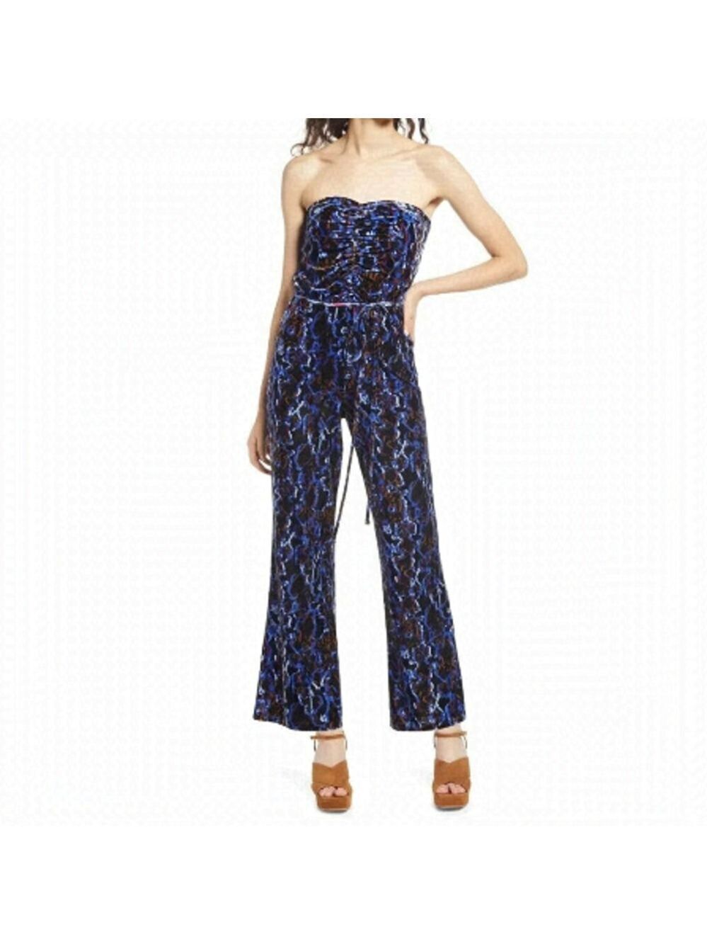Open edit BNWOT one piece Velour strapless jumpsuit Size XSmall NEW